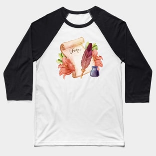 Poetry Hand Drawn Baseball T-Shirt